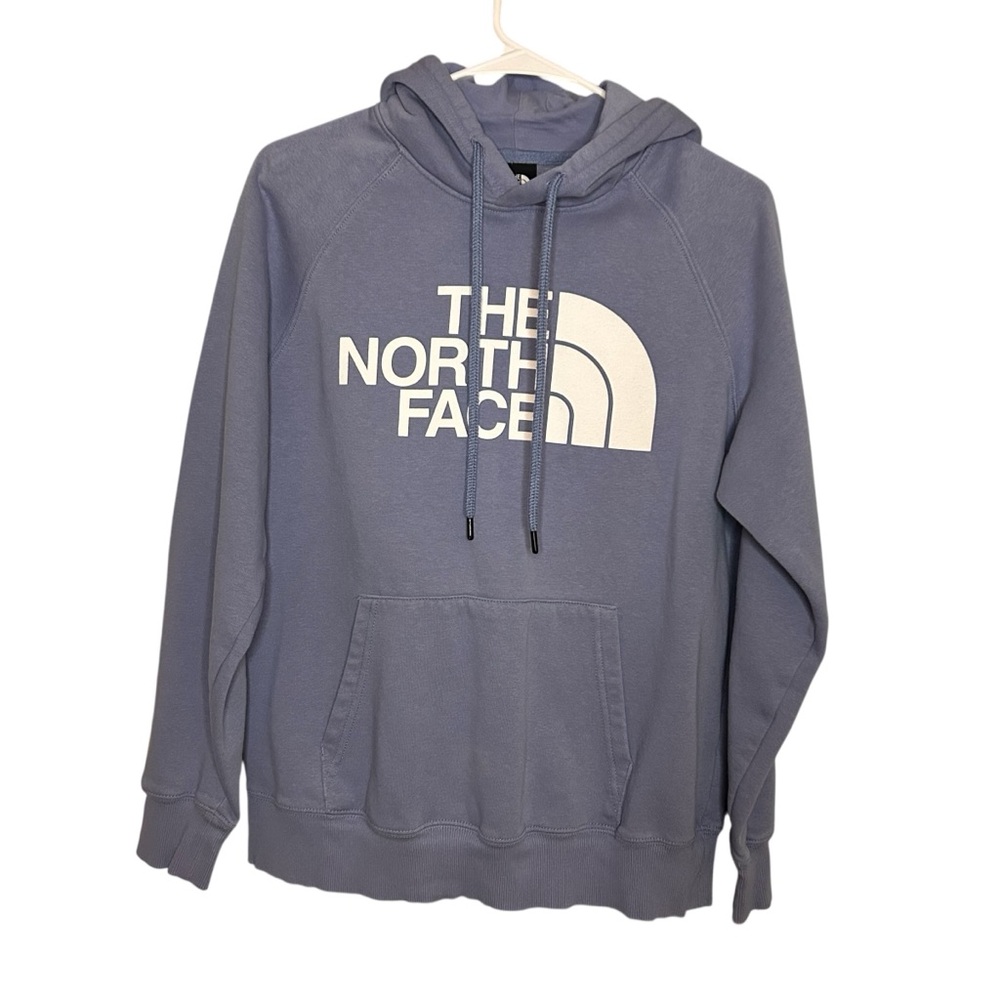 The North Face Hoodie Women’s Medium Purple Logo Pullover Sweatshirt - Picture 9 of 10